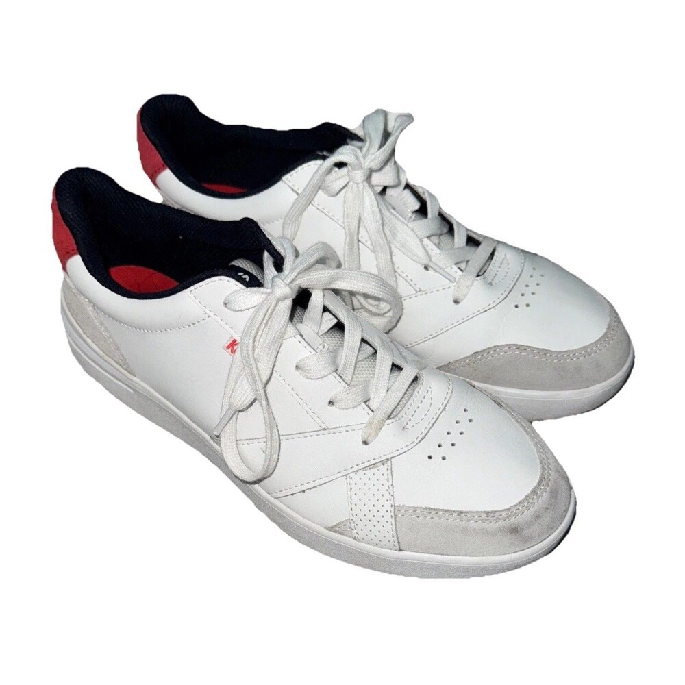 Keds The Court Leather Low Top Lace Pickleball Tennis Sneakers White 9.5